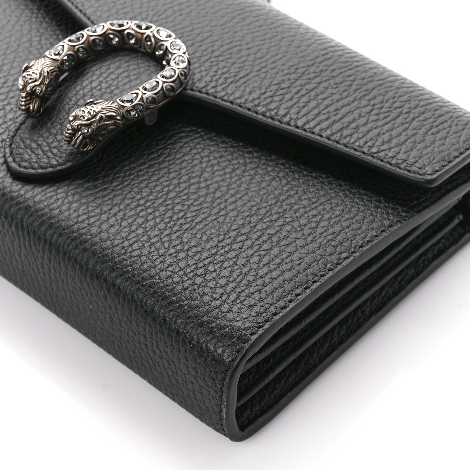 Gucci Calfskin Mini Dionysus Chain Wallet Black 11 of 12