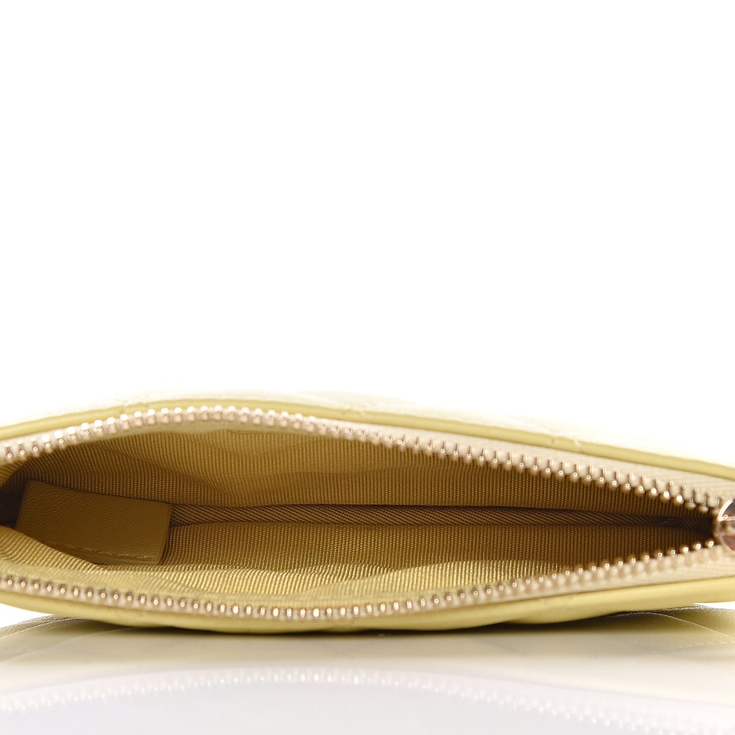 Lambskin Quilted Small Cosmetic Case Yellow