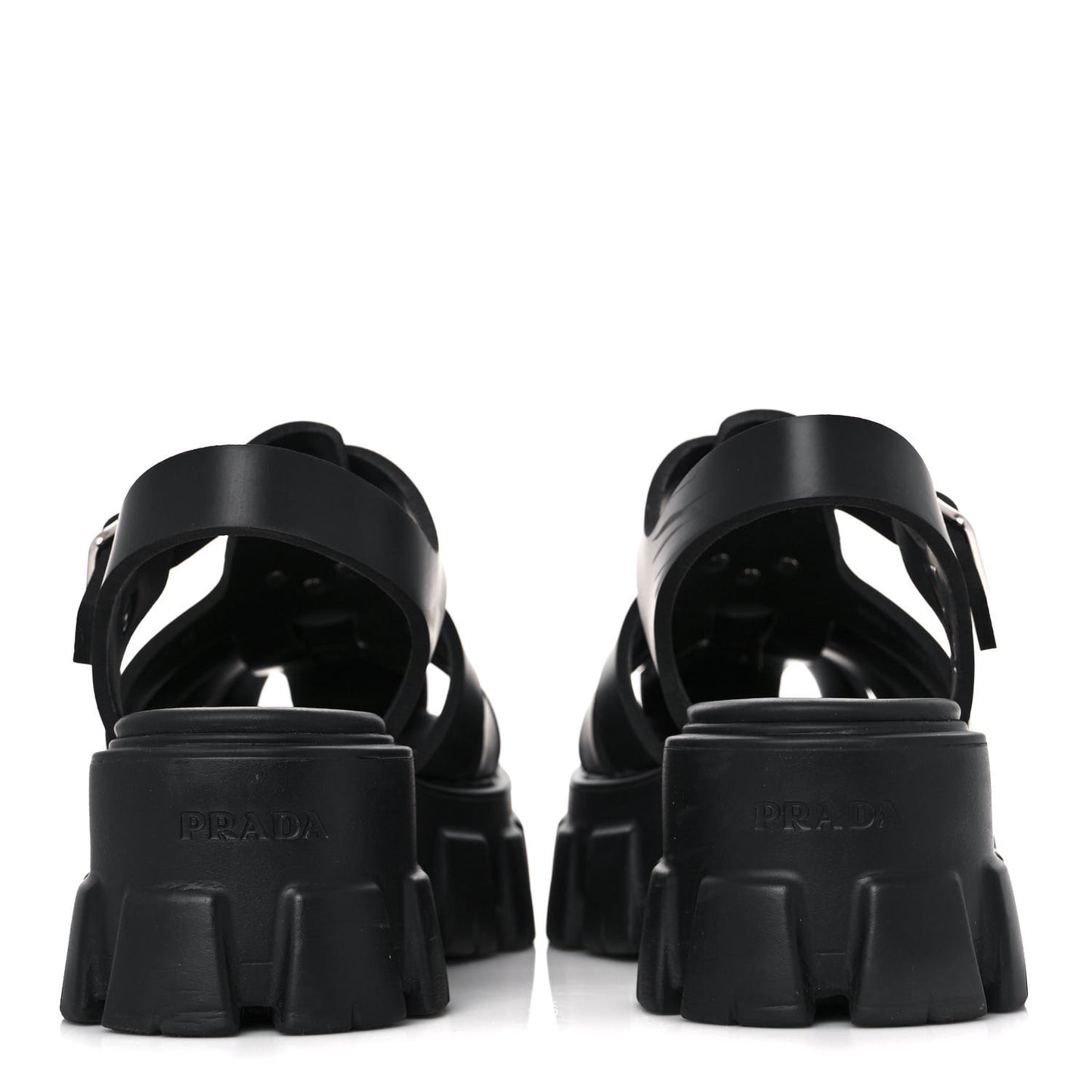 Foam Rubber Triangle Logo Monolith 55mm Cage Sandals 38 Black