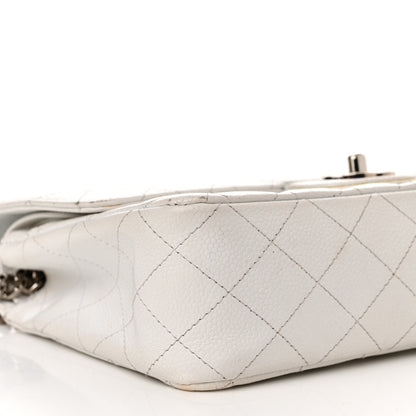 Chanel Caviar Quilted Medium Double Flap Bijoux Chain White 9 of 21