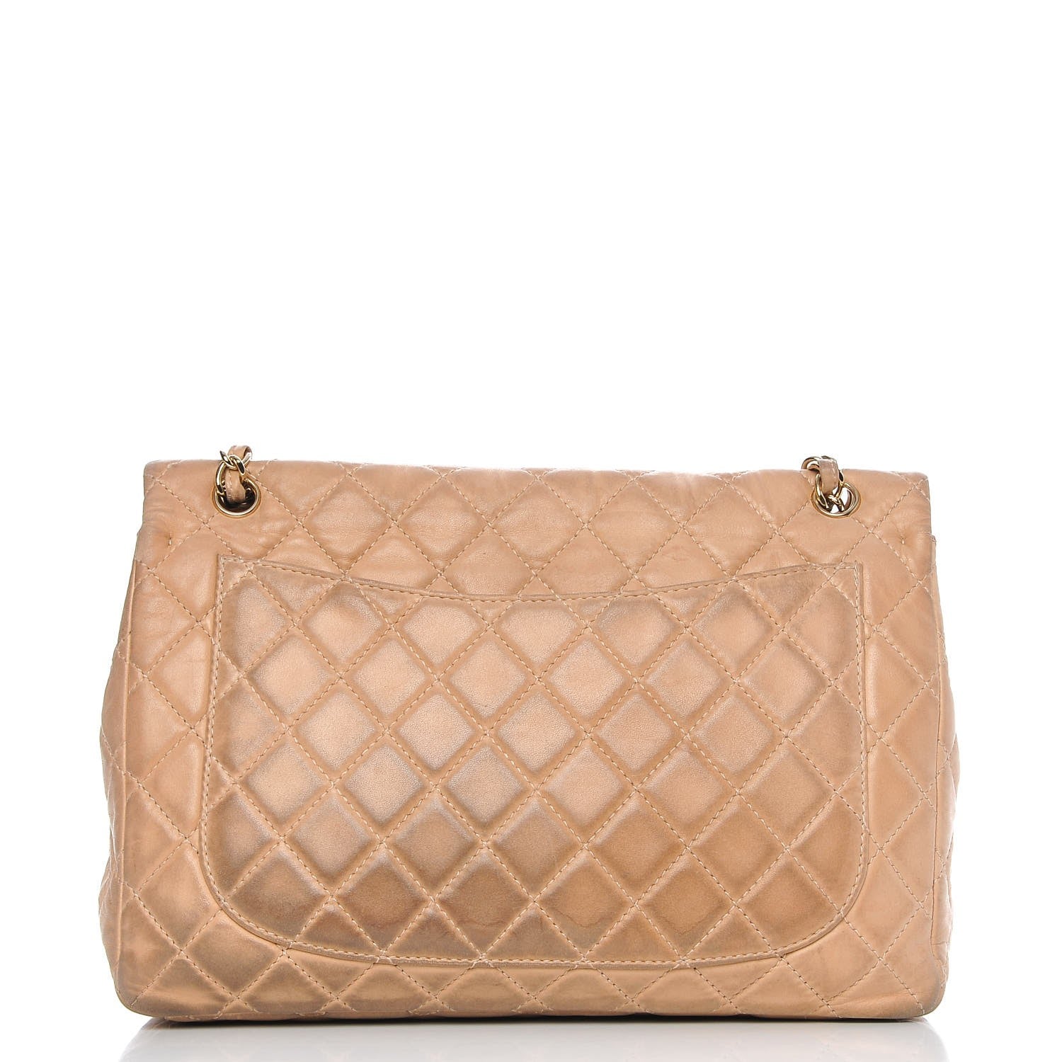 Chanel Lambskin Quilted Maxi Single Flap Beige 4 of 16