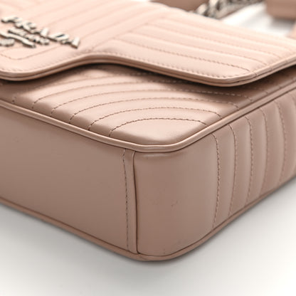 Prada Soft Calfskin Impunture Diagramme Medium Chain Flap Shoulder Bag Cipria 10 of 13