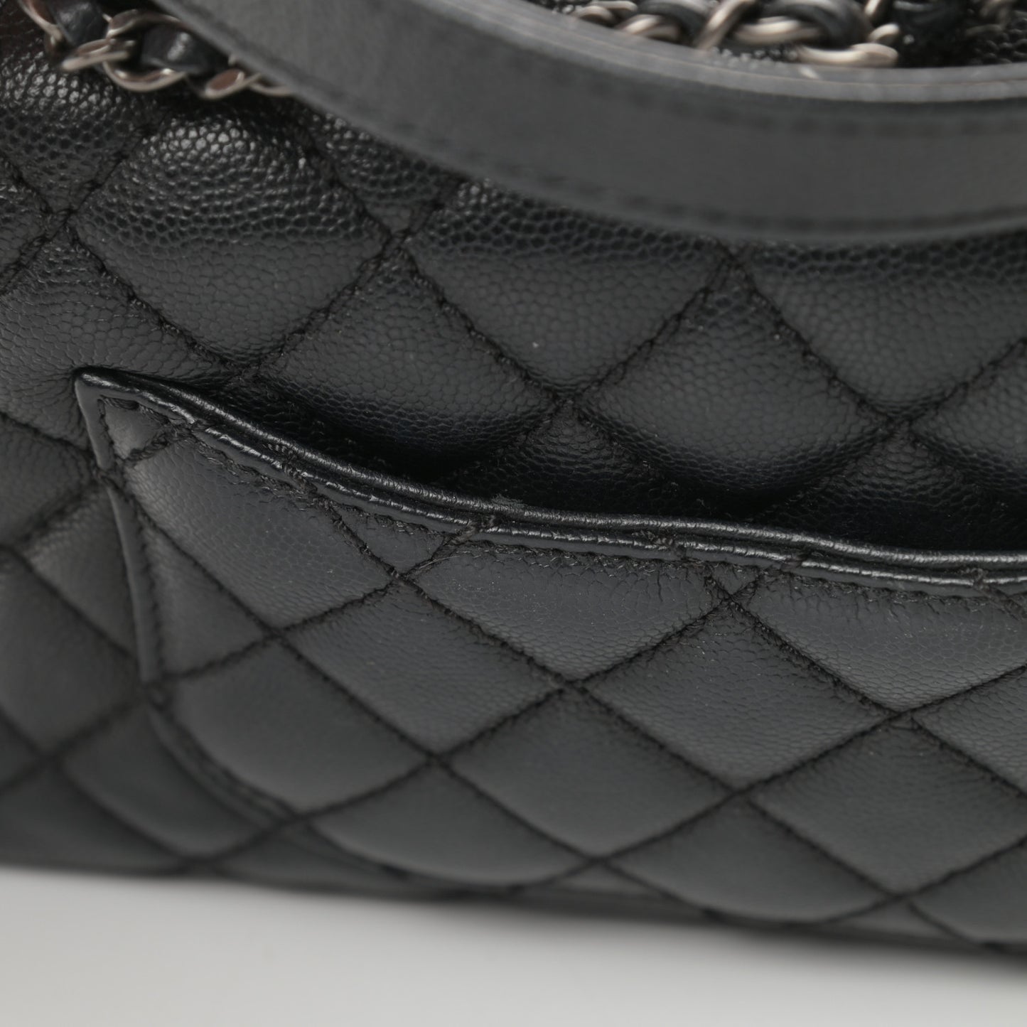 Caviar Quilted Mini Coco Handle Flap Black