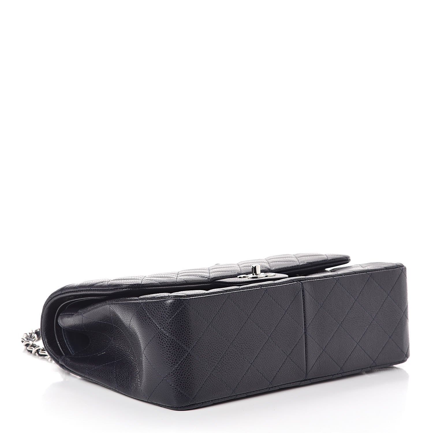 Chanel Caviar Quilted Jumbo Double Flap Navy Blue 4 of 10