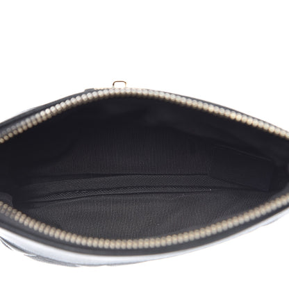 Chanel Sheepskin Quilted Small Vintage Mademoiselle Cosmetic Case Dark Grey 5 of 8