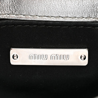 Miu Miu Metallic Nappa Matelasse Top Handle Tote Silver 6 of 12