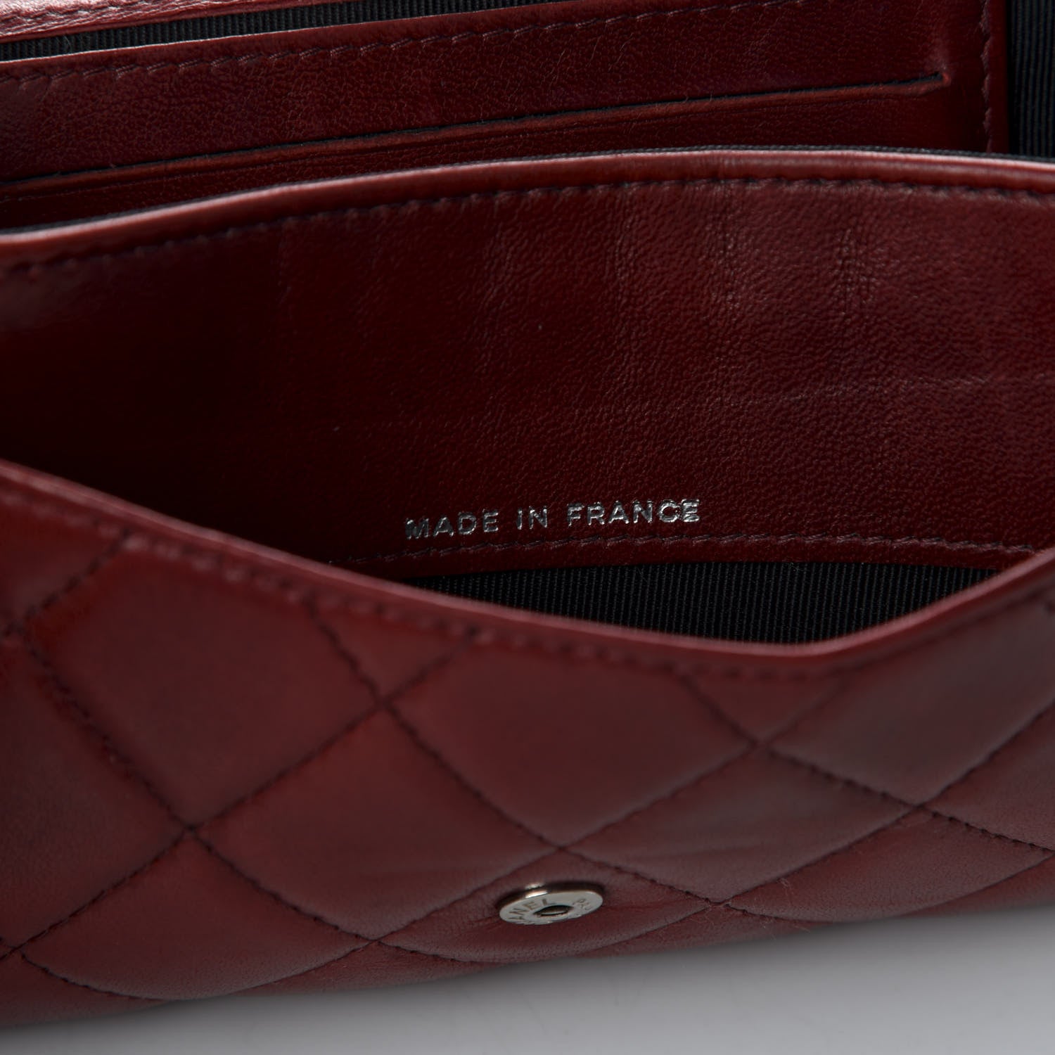 Chanel Lambskin Quilted Small Flap Wallet Dark Red 7 of 8