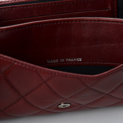 Chanel Lambskin Quilted Small Flap Wallet Dark Red 7 of 8