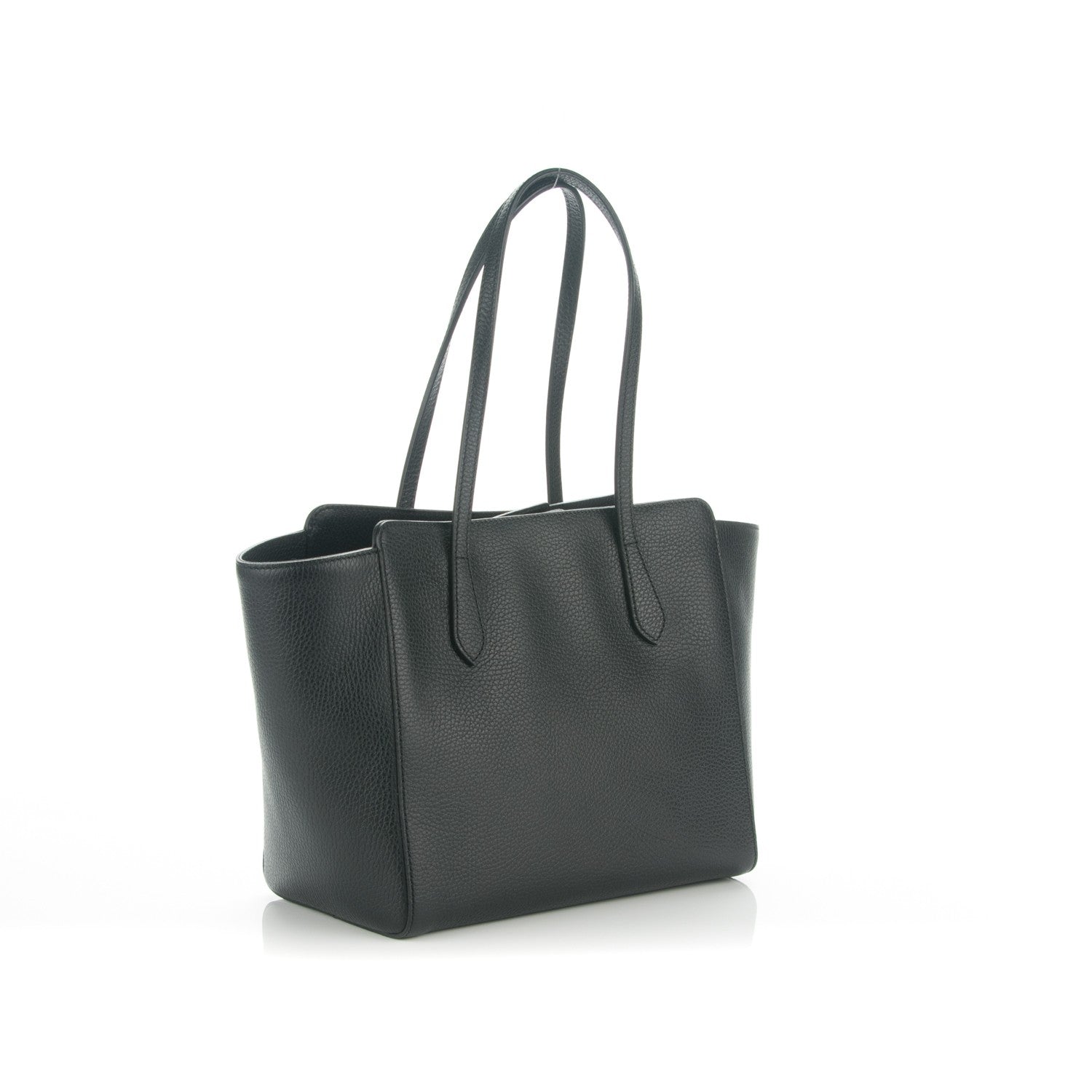 Gucci Pebbled Calfskin Small Swing Tote Black 3 of 6