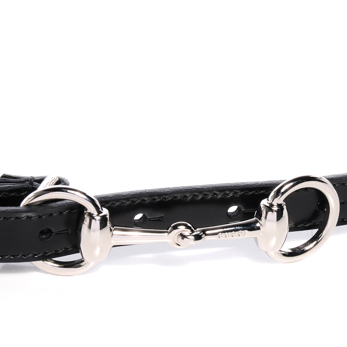 Leather Horsebit Thin Belt 80 32 Black