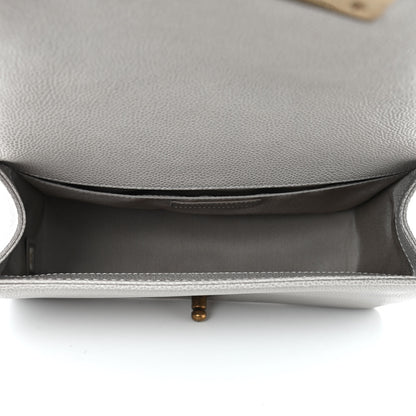 Chanel Caviar Quilted Medium Boy Flap Light Grey 4 of 9