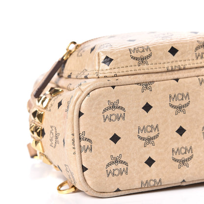 MCM Visetos Side Stud Mini Stark Backpack Beige 5 of 9