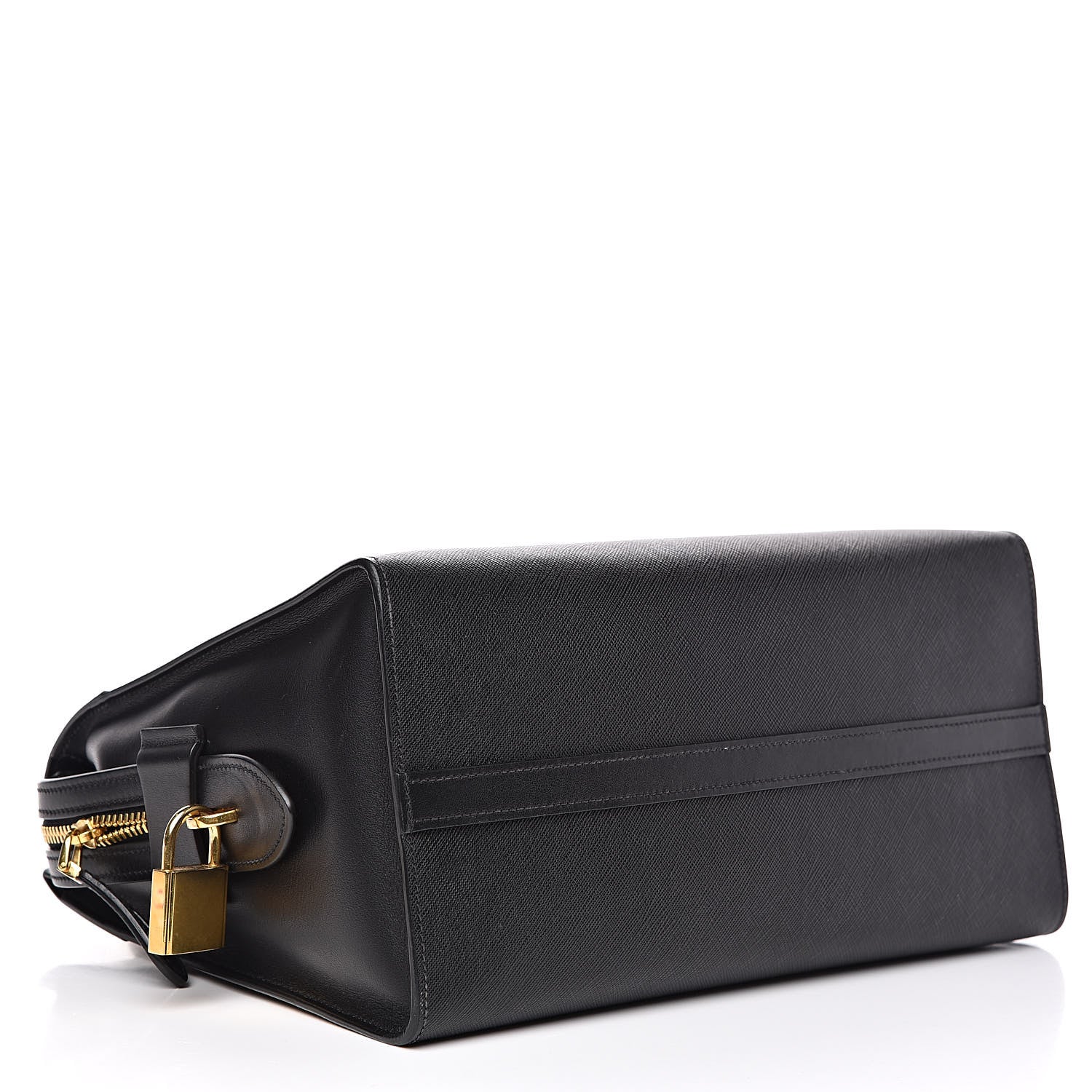 Prada Saffiano City Calf Medium Esplanade Tote Black White 4 of 11