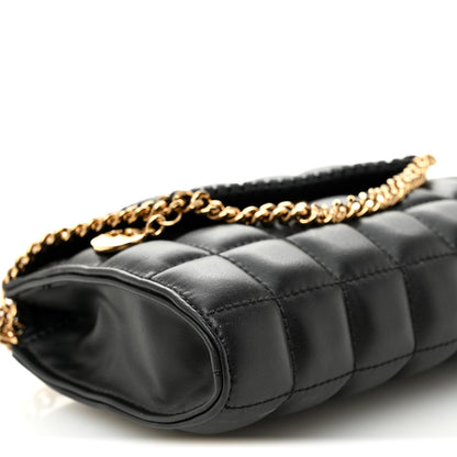 Stella McCartney Vegan Leather Quilted Falabella Clutch with Chain Bag Black 9 of 11