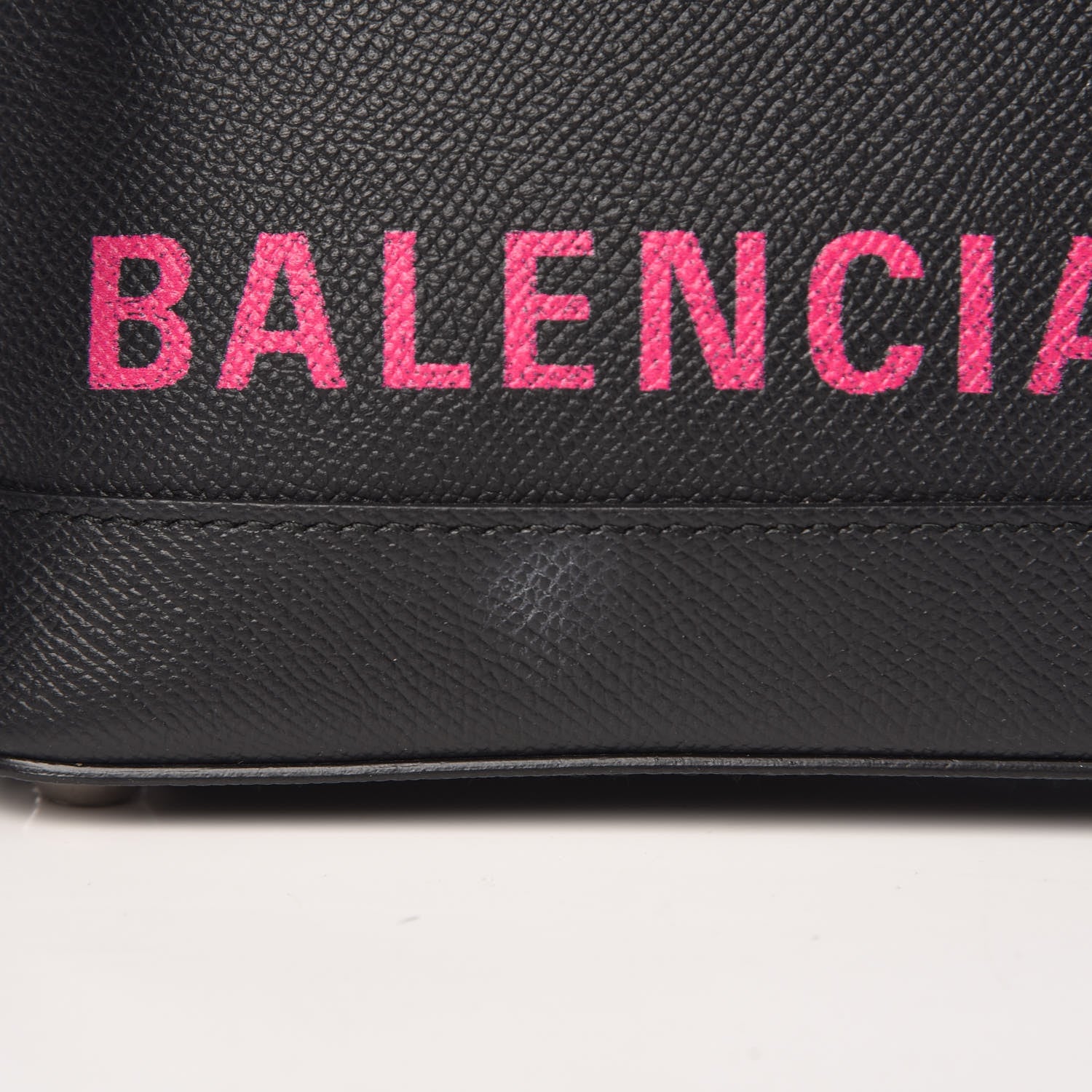 Balenciaga Signature Grained Calfskin Logo XXS Ville Top Handle Bag Black Rose Shocking 8 of 10