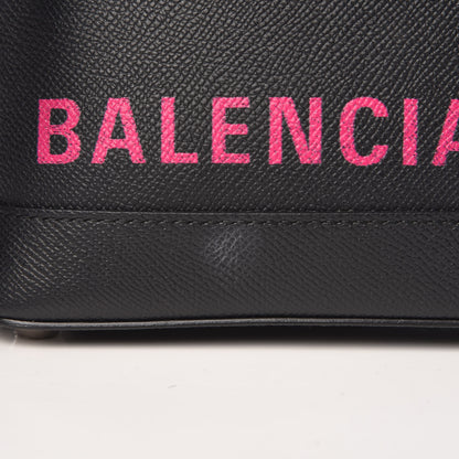 Balenciaga Signature Grained Calfskin Logo XXS Ville Top Handle Bag Black Rose Shocking 8 of 10