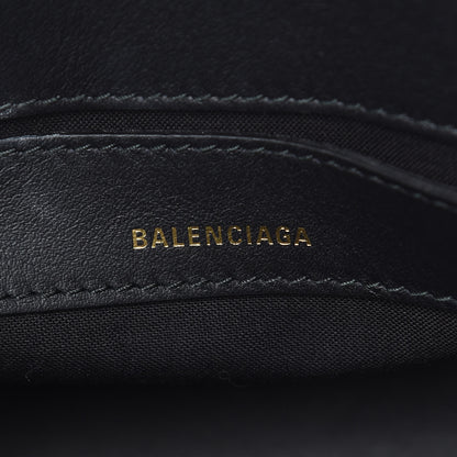 Balenciaga Calfskin Diagonal Allover Logo Print XXS Ville Top Handle Bag Black White 6 of 9