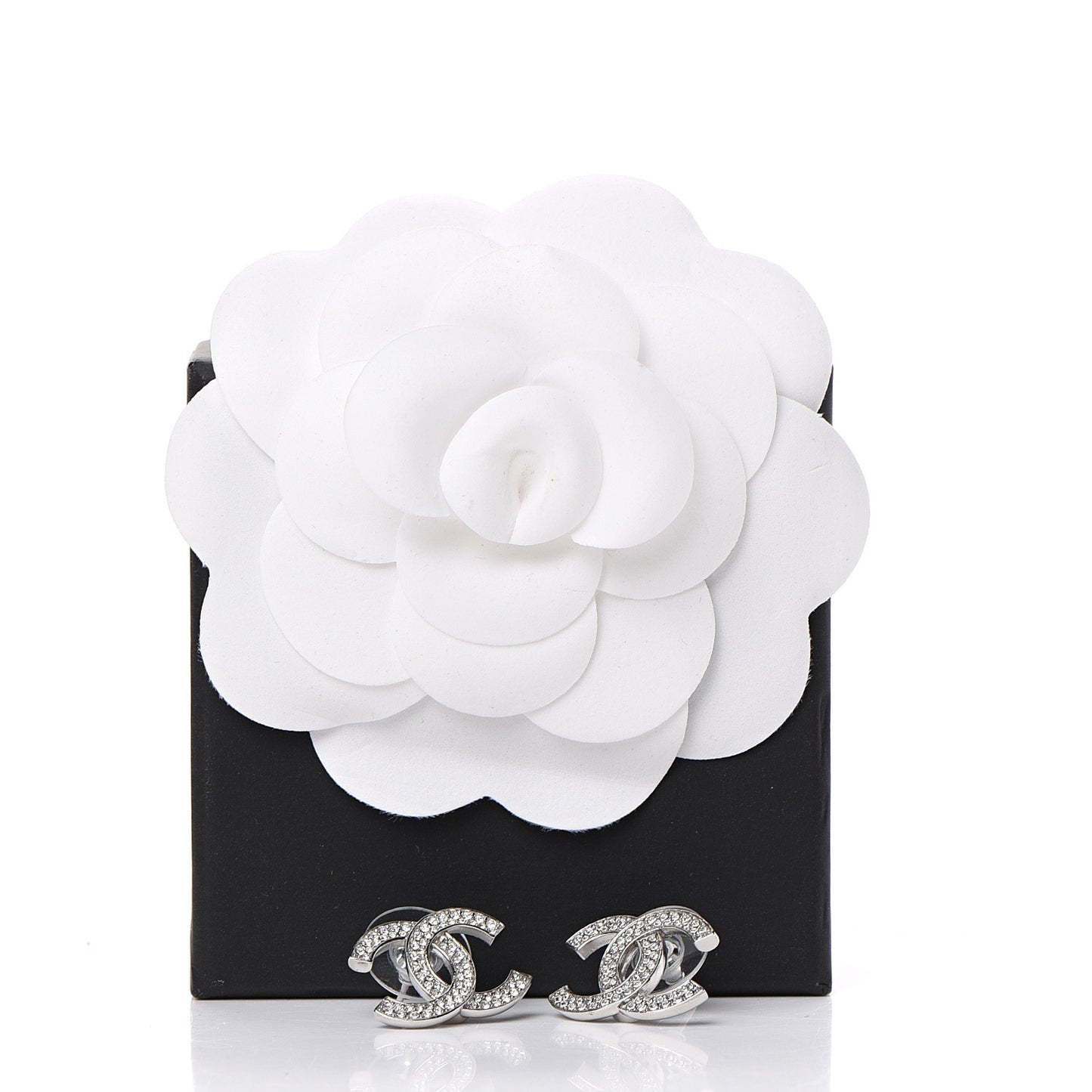 Crystal CC Earrings Silver