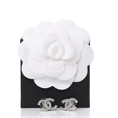 Chanel Crystal CC Earrings Silver 6 of 6