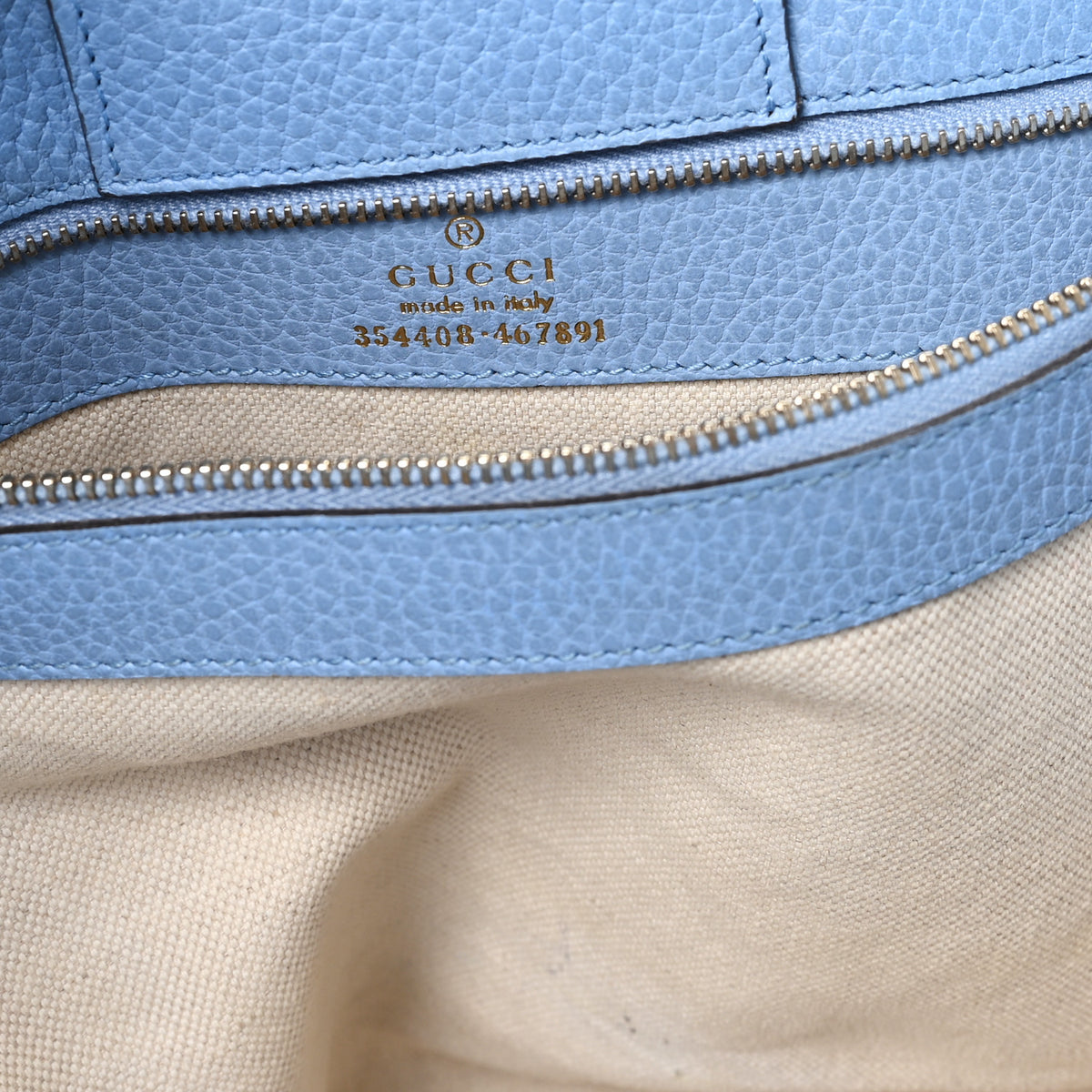 Gucci Dollar Calfskin Small Swing Tote Mineral Blue 6 of 9