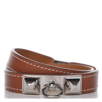 Hermes Barenia Rivale Double Tour Bracelet S Fauve 1 of 6