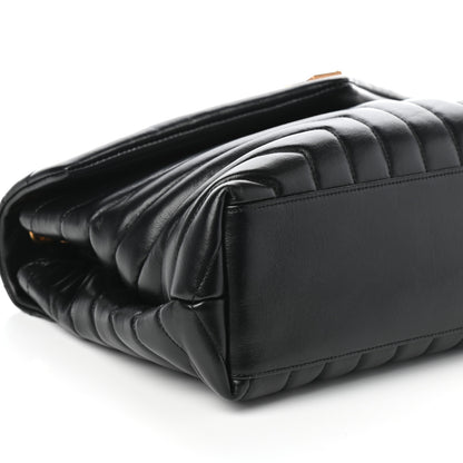 Saint Laurent Calfskin Y Quilted Monogram Medium Loulou Chain Satchel Black 8 of 9