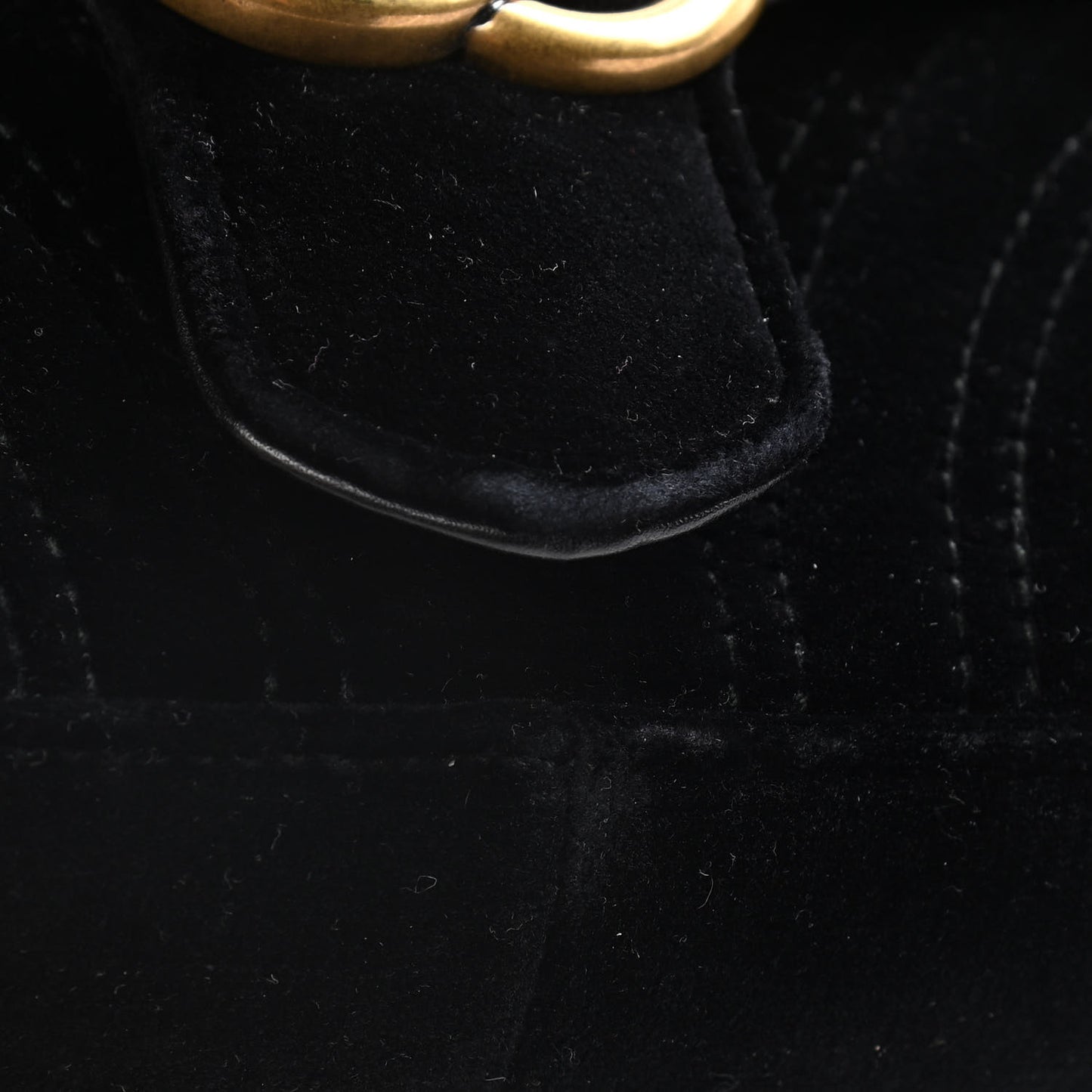 Velvet Matelasse Mini GG Marmont Shoulder Bag Black