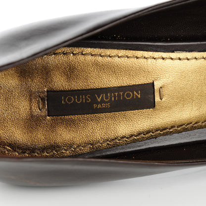 Louis Vuitton Smooth Calfskin Peep Toe Pumps 39 Brown 7 of 10