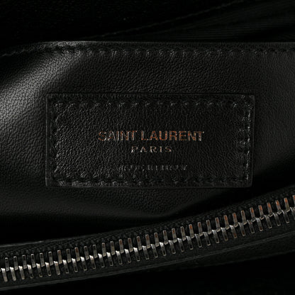 Saint Laurent Sheepskin Matelasse Chevron Monogram Large College Satchel Black 6 of 10