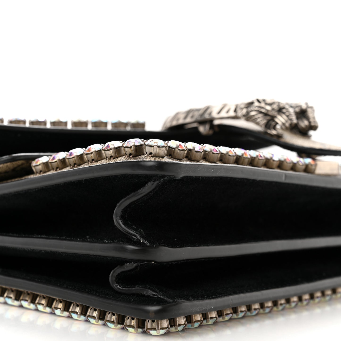 GG Supreme Monogram Crystal Small Dionysus Shoulder Bag Black