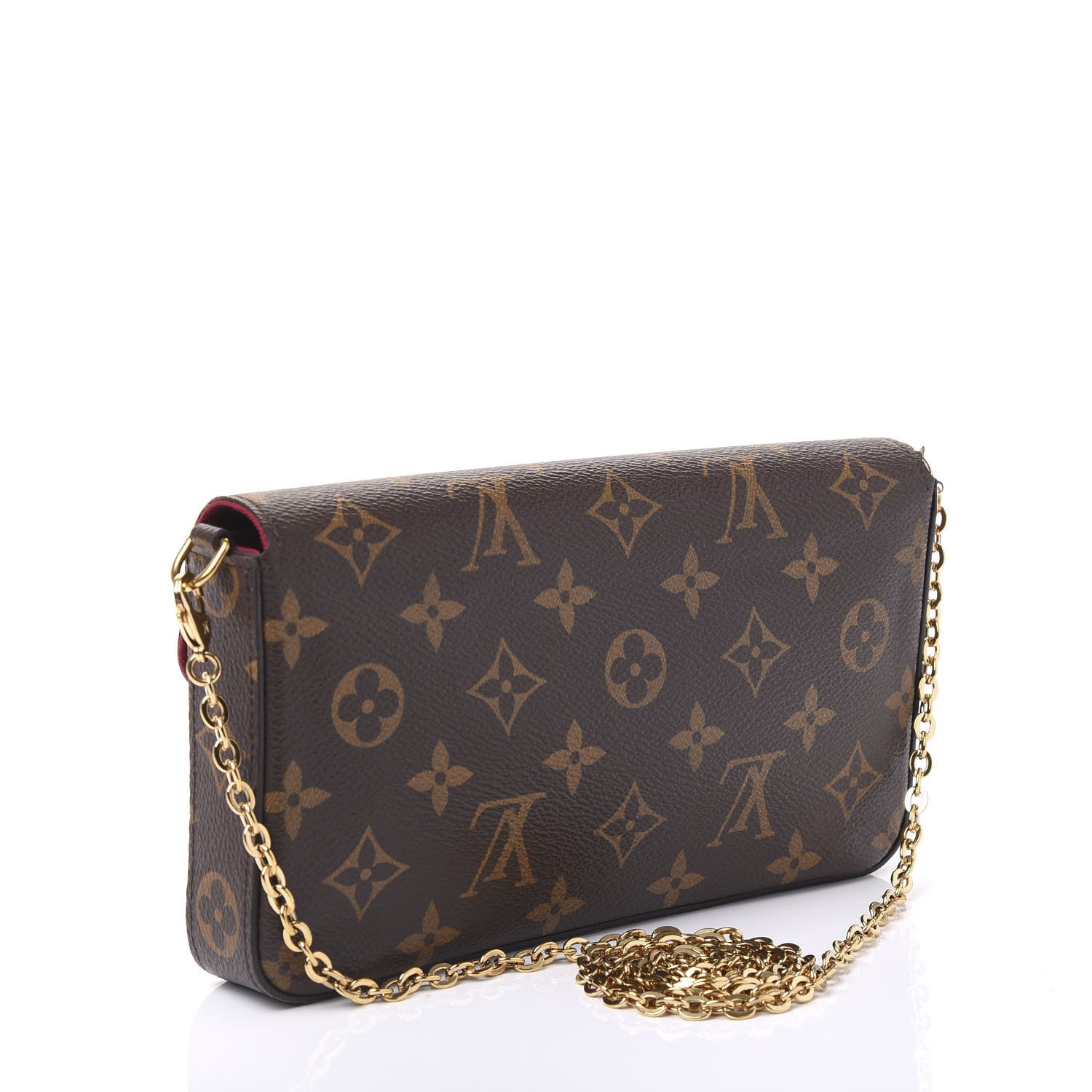 Louis Vuitton Monogram Pochette Felicie Chain Wallet Fuchsia 2 of 10