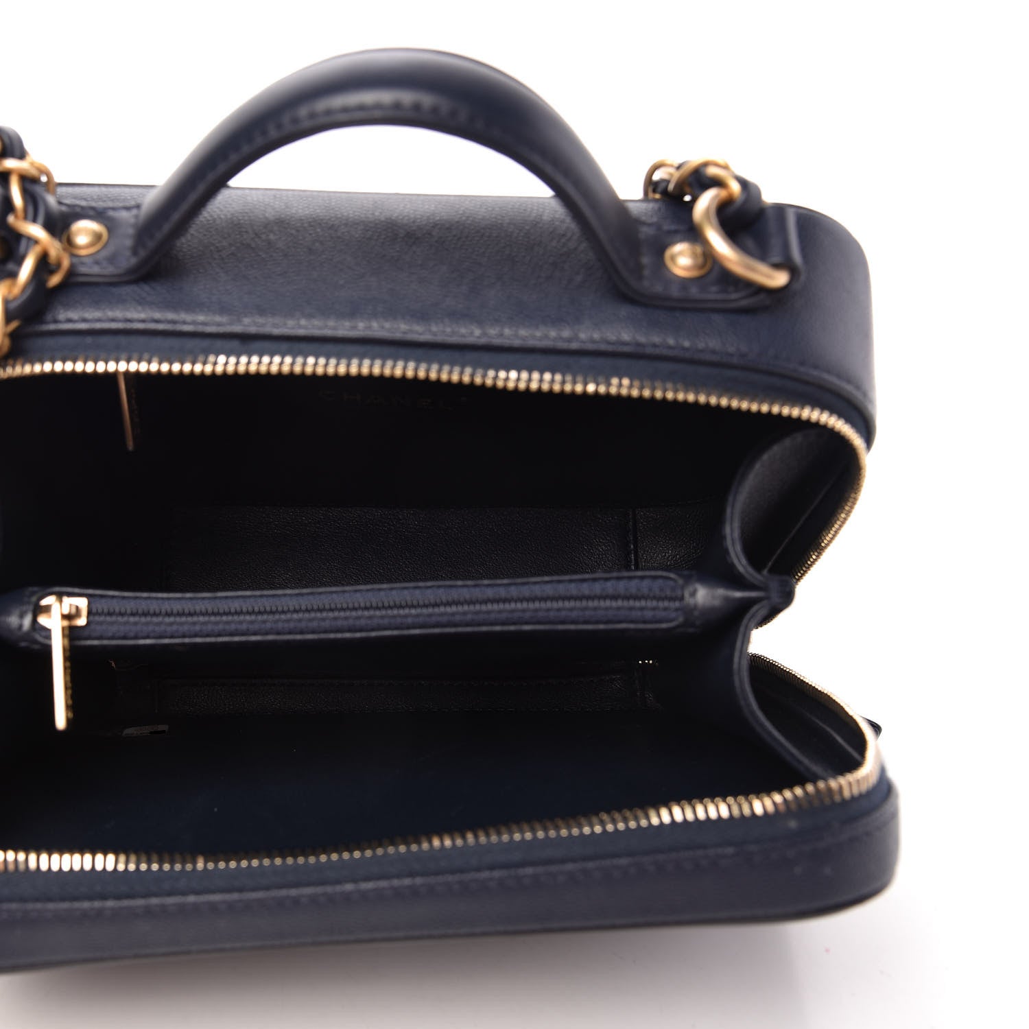 Chanel Caviar Quilted Medium CC Filigree Vanity Case Navy 5 of 10