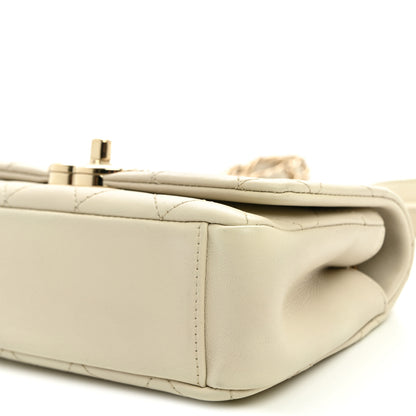 Chanel Lambskin Quilted Medium Twist Chain Flap Light Beige 10 of 10