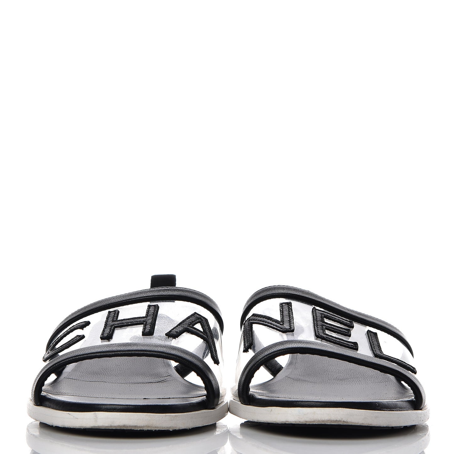 PVC Lambskin Logo Mules 40 Black