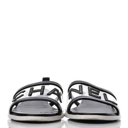 Chanel PVC Lambskin Logo Mules 40 Black 2 of 13
