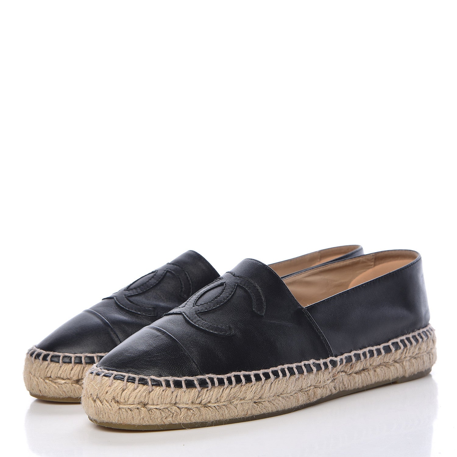 Chanel Lambskin CC Espadrilles 39 Black 3 of 16