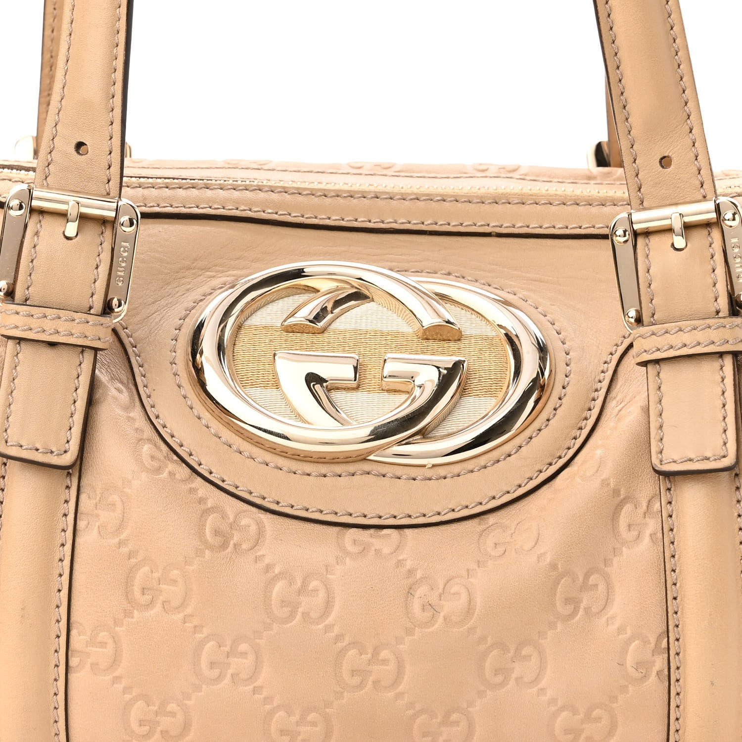 Gucci Guccissima Small Britt Boston Beige 8 of 10