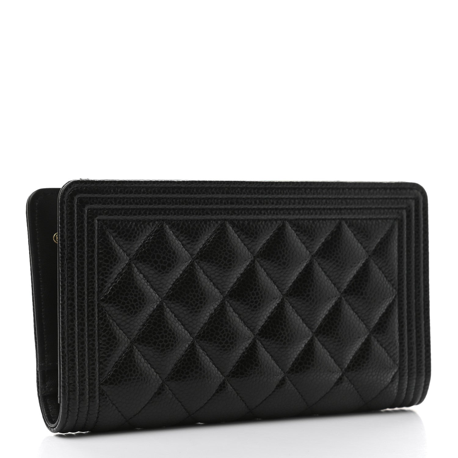 Chanel Caviar Quilted Boy Yen Wallet Black 3 of 9