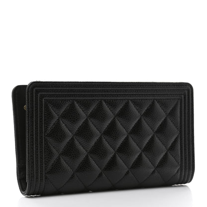 Chanel Caviar Quilted Boy Yen Wallet Black 3 of 9
