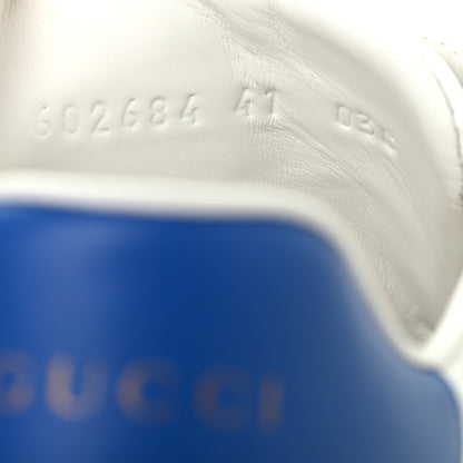 Gucci Calfskin Miro Soft Tennis Embroidered Womens Ace Sneakers 41 White Rio Blue 7 of 7