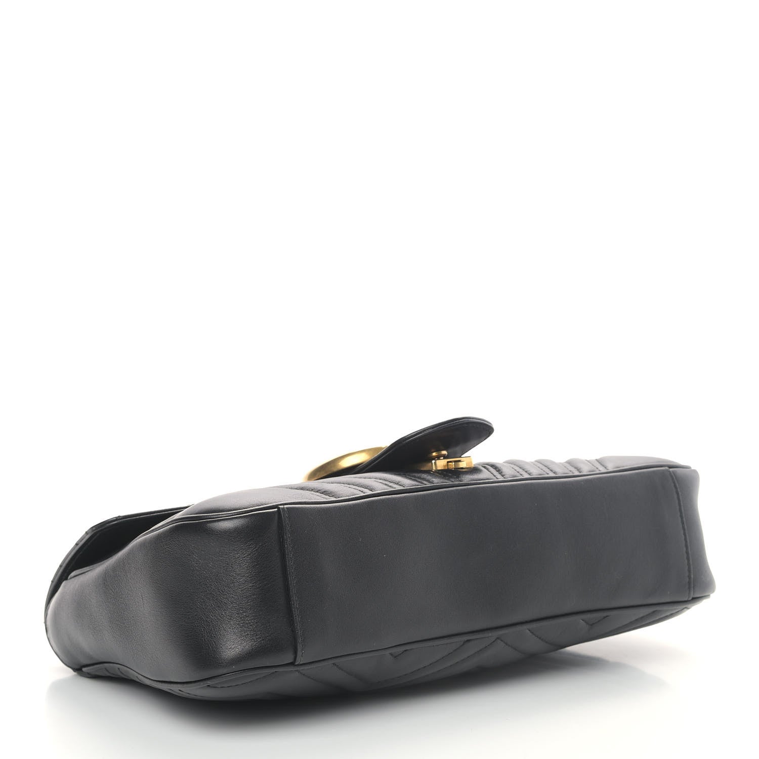 Gucci Calfskin Matelasse Medium GG Marmont Shoulder Bag Black 4 of 14