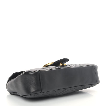 Gucci Calfskin Matelasse Medium GG Marmont Shoulder Bag Black 4 of 14