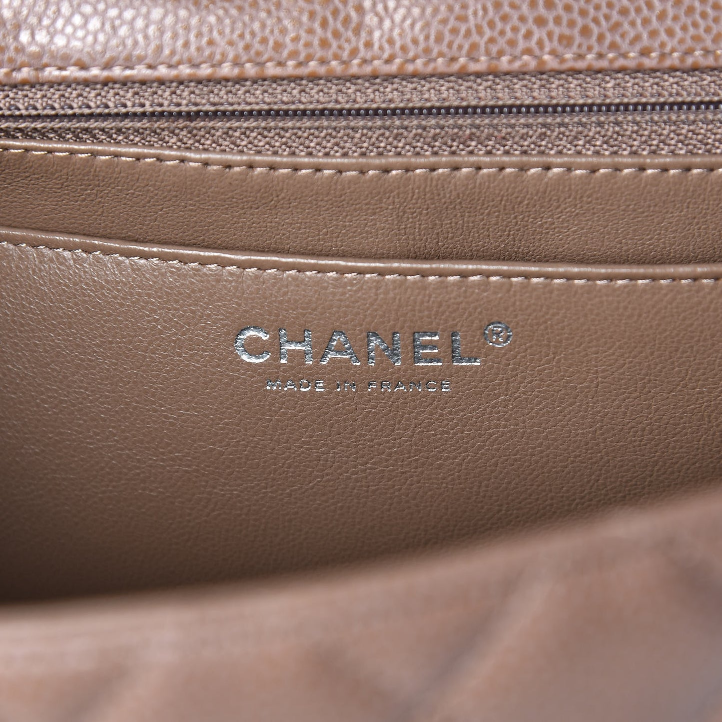 Caviar Quilted Maxi Single Flap Taupe