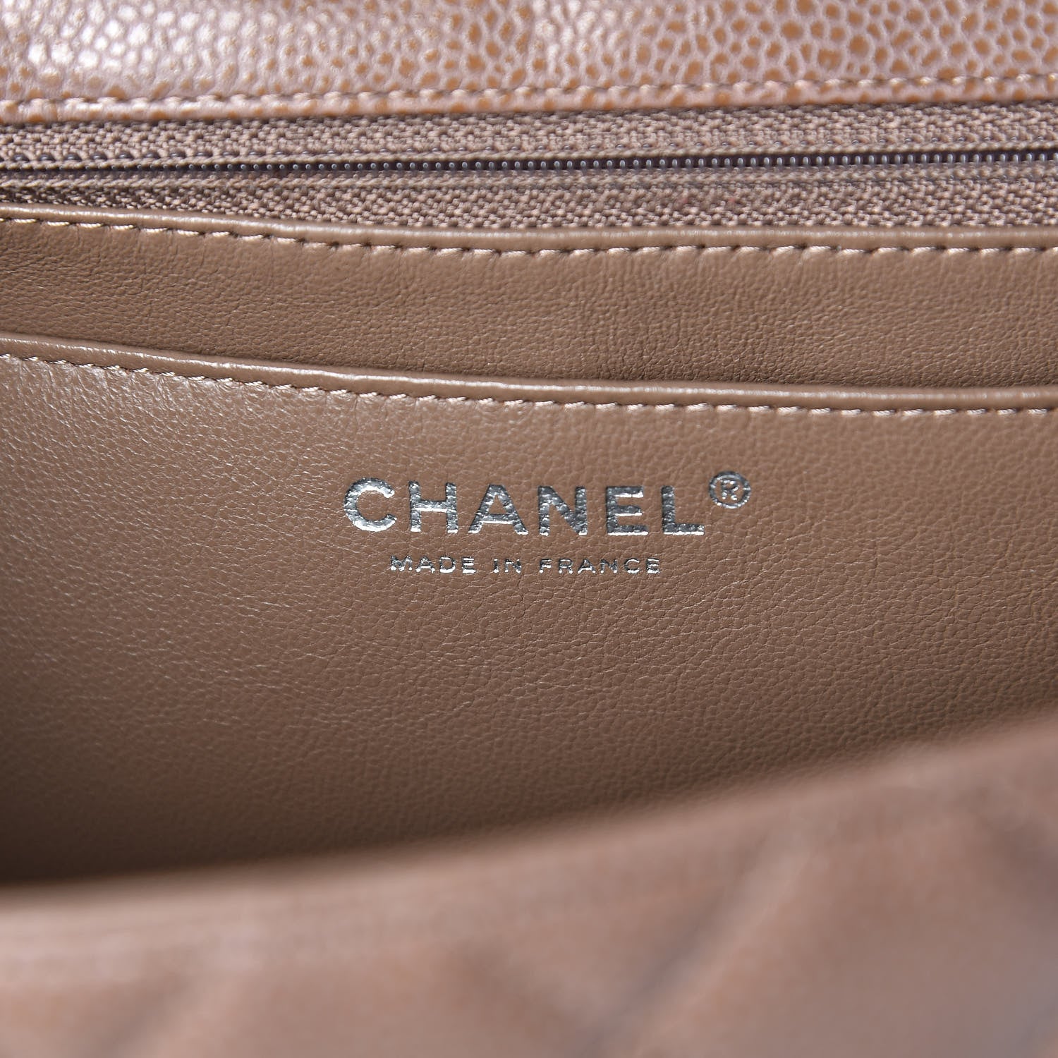 Chanel Caviar Quilted Maxi Single Flap Taupe 6 of 11