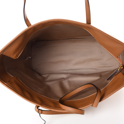 MCM Visetos Metallic Leopard Print Medium Anya Shopper Tote Cognac 8 of 10