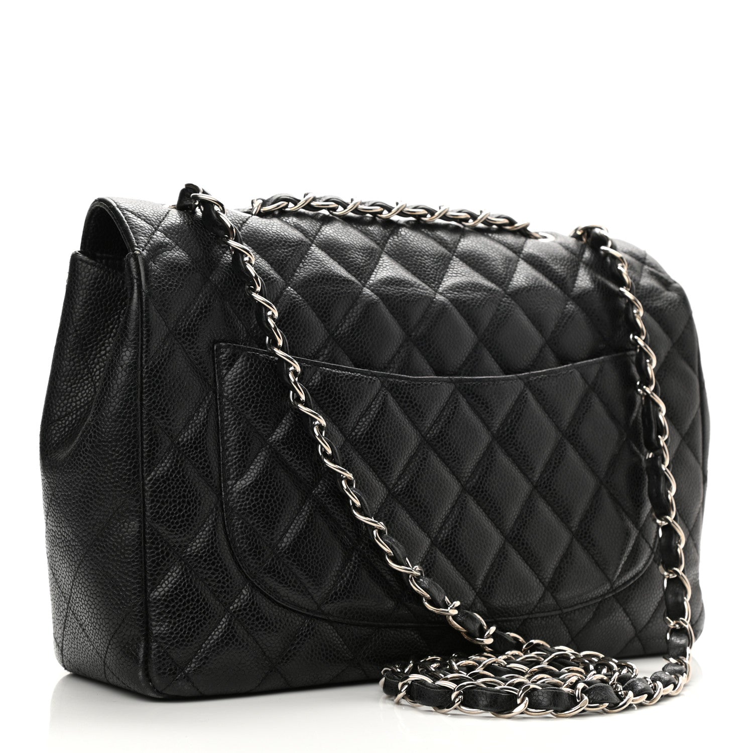 Chanel Caviar Quilted Jumbo Single Flap Black 3 of 14
