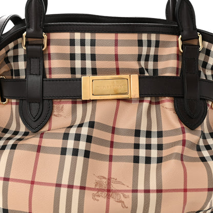 Burberry Haymarket Check Medium Golderton Tote Chocolate 10 of 13