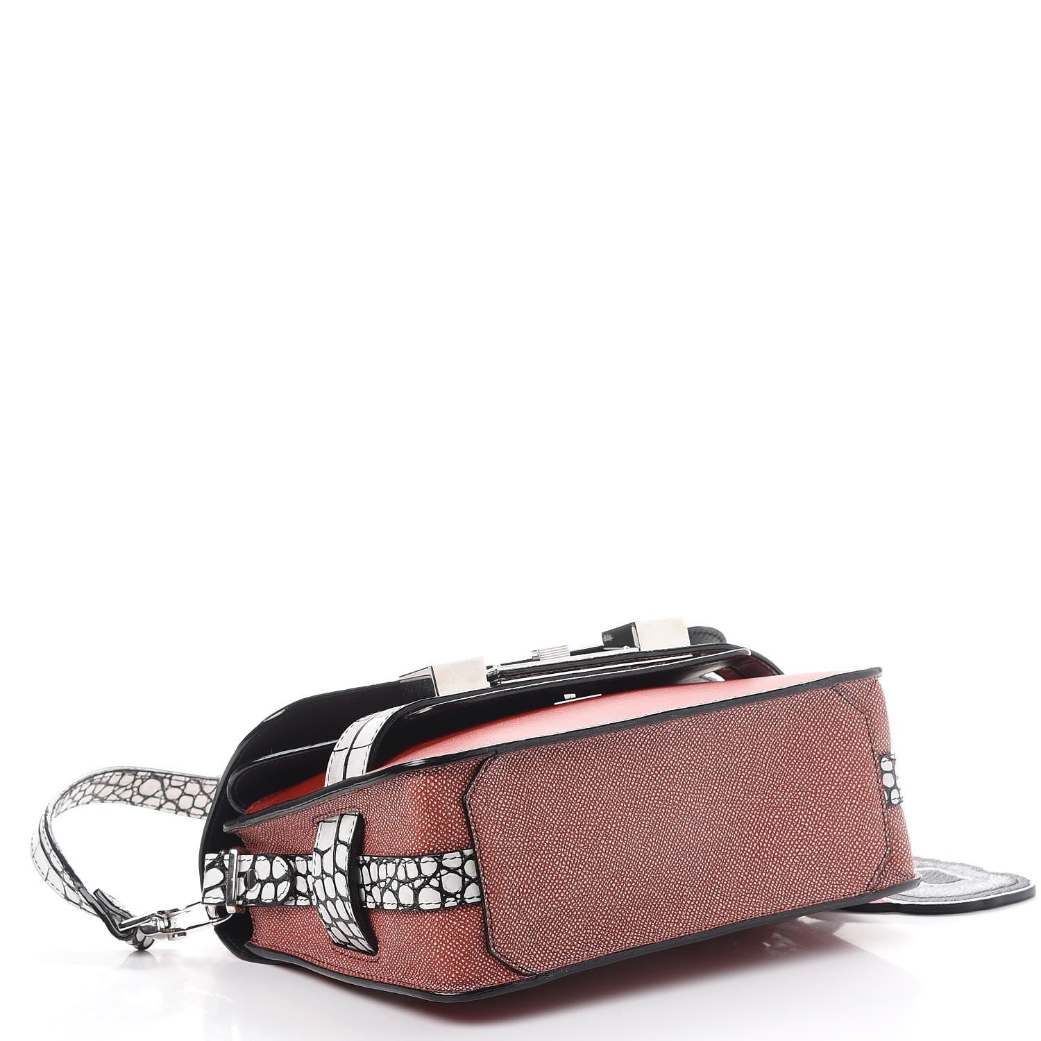 Proenza Schouler Calfskin Crocodile Embossed Minigrain Mini PS11 Classic Shoulder Bag Brick 4 of 8