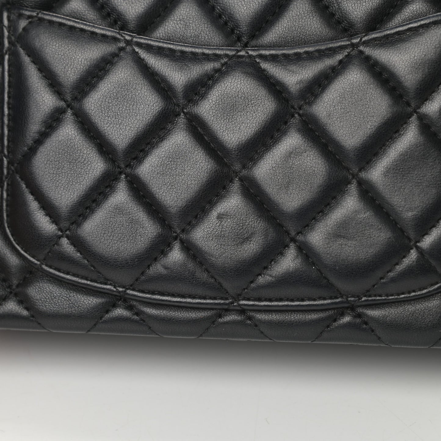 Lambskin Quilted Mini Rectangular Flap Black