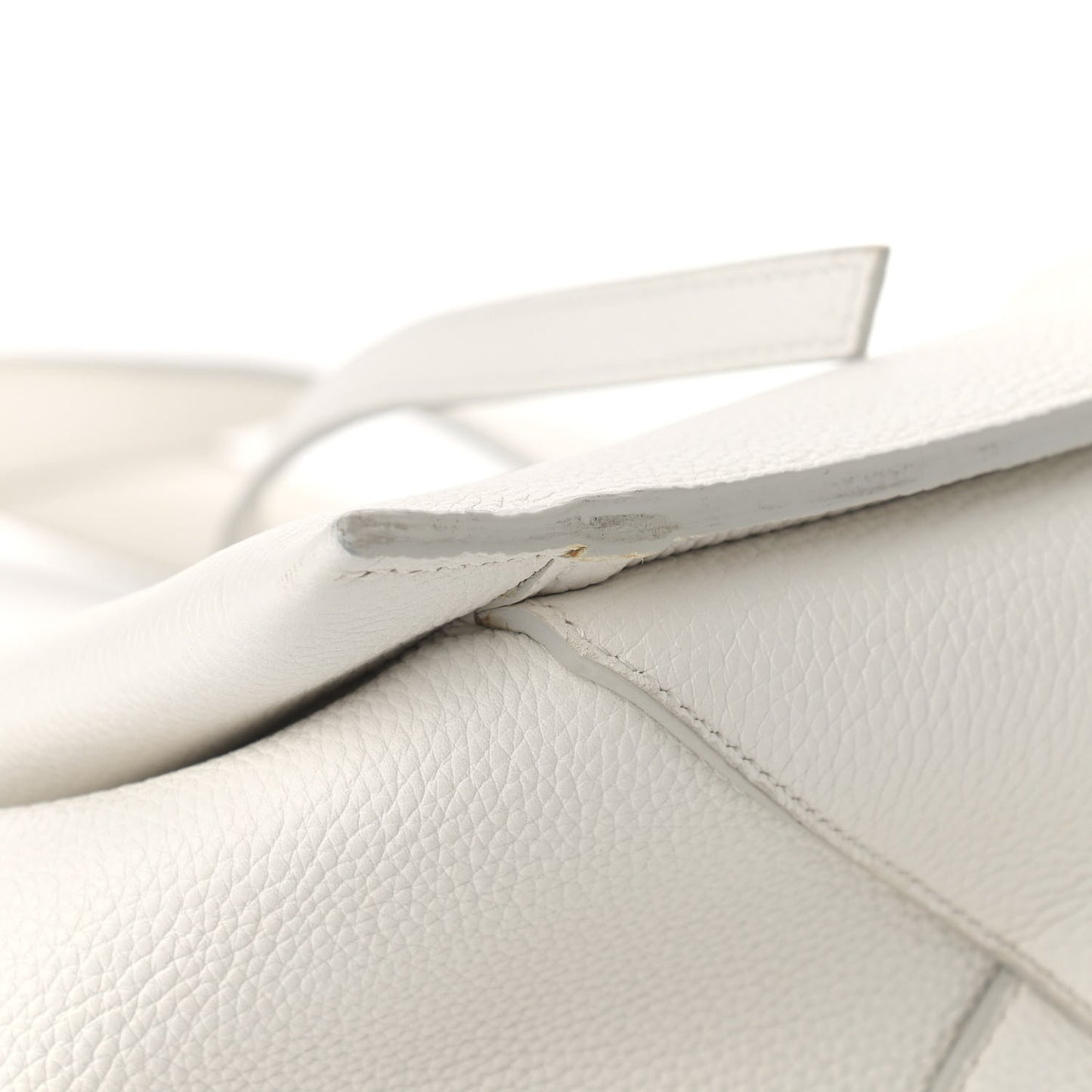 Baby Grained Calfskin Small Tri-Fold Bag White